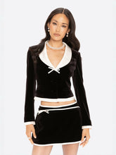Victoria Velvet Mini Skirt: Black Mini Skirt for Cocktail Party | Nana Jacqueline