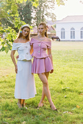 Blakely Skirt: Pink Mini Skirt for Garden Party | Nana Jacqueline