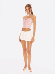 Bridget Skirt: White Mini Skirt for Country Club Brunch | Nana Jacqueline