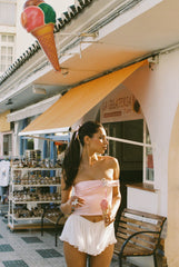 Rosaline Skirt: White Mini Skirt for Bachelorette Party | Nana Jacqueline