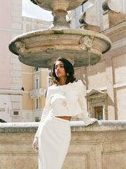 Claira Skirt: Off-White Midi Skirt for Bridal Shower | Nana Jacqueline