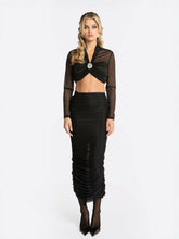 Pia Mesh Skirt: Black Midi Skirt for Date Night | Nana Jacqueline