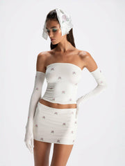 Rosana Embroidered Skirt: White Mini Skirt for Bachelorette | Nana Jacqueline