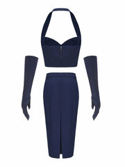 Anastasia Skirt: Blue Midi Skirt for Work Functions | Nana Jacqueline