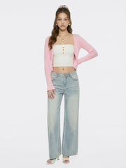 Light Blue Low-Rise Straight Leg Jeans | Nana Jacqueline
