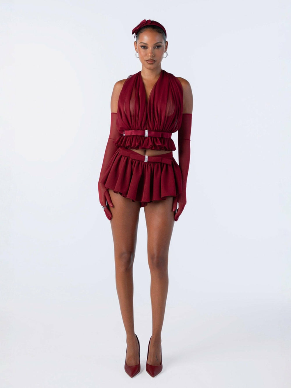 Demi Shorts: Red Shorts for Birthday Celebration | Nana Jacqueline