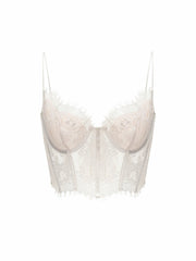 Audrina Lace Top: White Lace Top for Bachelorette Party | Nana Jacqueline
