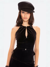 Estelle Velvet Top: Black Velvet Top for Cocktail Party | Nana Jacqueline