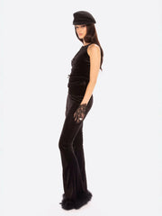 Estelle Velvet Top: Black Velvet Top for Cocktail Party | Nana Jacqueline
