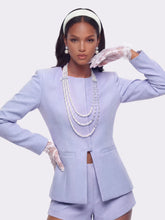 Natalia Tailored Hidden-Placket Purple Blazer: Purple Blazer for Garden Party | Nana Jacqueline