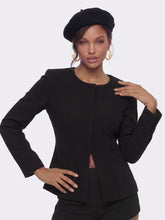 Natalia Tailored Hidden-Placket Black Blazer: Black Blazer for Cocktail Party | Nana Jacqueline