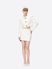 Tatiana Crop Blazer: White Blazer for Bridal Shower | Nana Jacqueline
