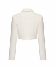 Tatiana Crop Blazer: White Blazer for Bridal Shower | Nana Jacqueline