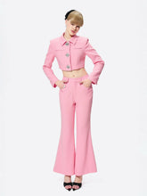 Tatiana Crop Blazer: Pink Blazer for Birthday Celebration | Nana Jacqueline