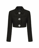 Tatiana Crop Blazer: Black Blazer for Cocktail Party | Nana Jacqueline