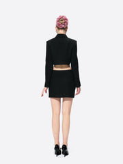 Tatiana Crop Blazer: Black Blazer for Cocktail Party | Nana Jacqueline
