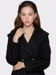 Black Wool-Blend Coat with Bow-Back | Nana Jacqueline
