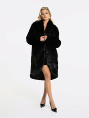 Sofia Fur Coat: Black Fur Coat for Evening Events | Nana Jacqueline