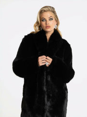 Sofia Fur Coat: Black Fur Coat for Evening Events | Nana Jacqueline