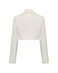 Veronica Crop Blazer: White Blazer for Engagement Party | Nana Jacqueline