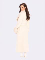 Adriana Faux Fur Coat: Off White Coat for Winter Formal Event | Nana Jacqueline