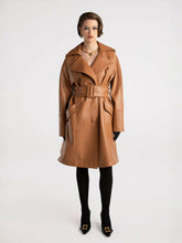 Keira Leather Trench Coat: Brown Trench Coat for Fall Outfits | Nana Jacqueline
