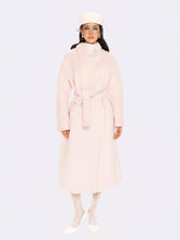 Audrey Long Coat: Pink Wool Coat for Winter Wedding Guest | Nana Jacqueline