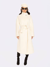 Audrey Long Coat: Off White Coat for Winter Wedding Guest | Nana Jacqueline