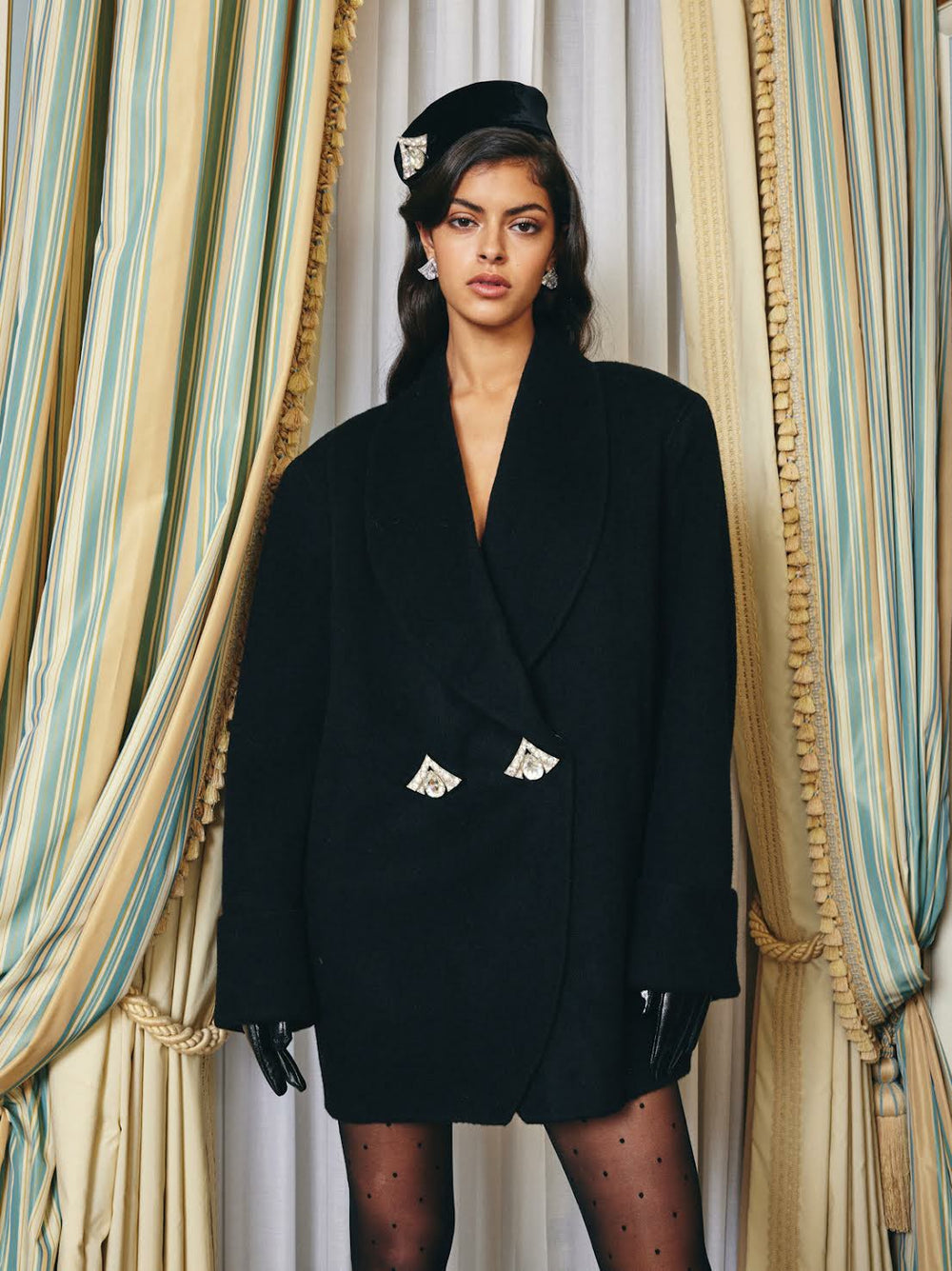 Kendall Coat: Black Coat for Winter Evening Events | Nana Jacqueline