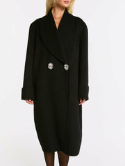 Audrina Coat: Black Coat for Winter City Outfit | Nana Jacqueline