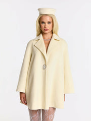 Olivia Coat: White Coat for Winter Formal Event | Nana Jacqueline