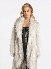 Sofia Fur Coat: Pattern Fur Coat for Winter Party | Nana Jacqueline