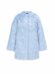 Adeline Fur Coat: Blue Fur Coat for Winter Party | Nana Jacqueline