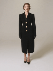 Evie Long Suit Jacket: Black Suit Jacket for Cocktail Party | Nana Jacqueline