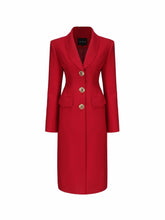 Evie Long Suit Jacket: Red Suit Jacket for Cocktail Party | Nana Jacqueline