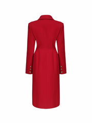 Evie Long Suit Jacket: Red Suit Jacket for Cocktail Party | Nana Jacqueline