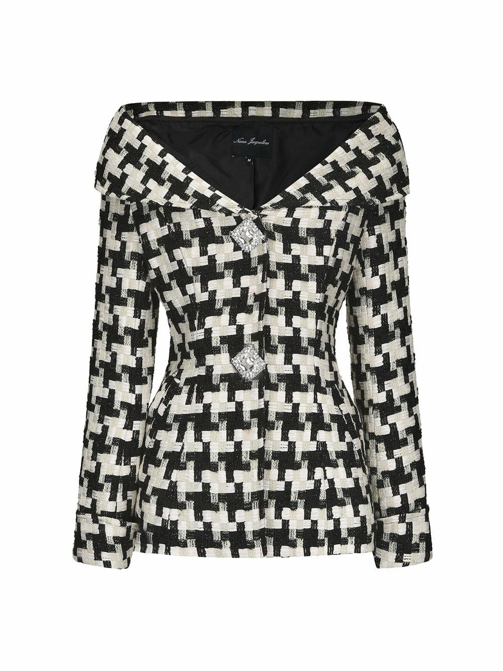 Marlee Plaid Top: Black White Top for Date Night | Nana Jacqueline