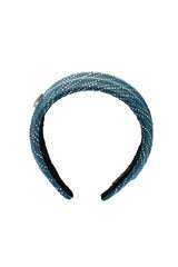 Blue Denim Headband with Crystal Detail | Nana Jacqueline