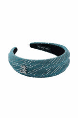 Blue Denim Headband with Crystal Detail | Nana Jacqueline