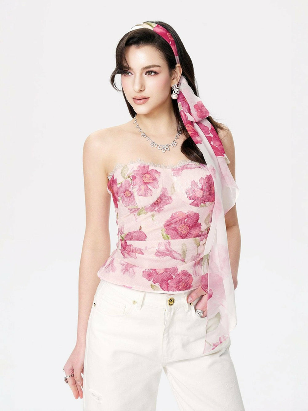 Lilly Top: Pink Bandeau Top for Date Night | Nana Jacqueline