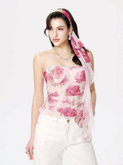 Lilly Top: Pink Bandeau Top for Date Night | Nana Jacqueline