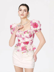 Esmeralda Top: Pink Top for Garden Party | Nana Jacqueline