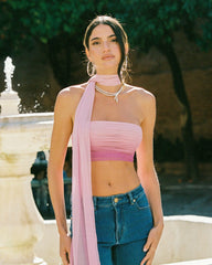 Ophelia Top: Pink Bandeau Top for Girls' Night Out | Nana Jacqueline