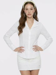 White Tailored Long Sleeve Button-Down Shirt | Nana Jacqueline