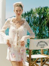 Monroe Ruffle Tie Champagne Blouse | Nana Jacqueline