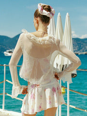 Monroe Ruffle Tie Champagne Blouse | Nana Jacqueline