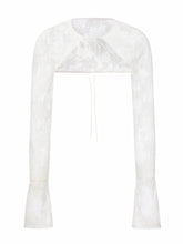 Yvette Sheer Lace Tie-Front White Cardigan | Nana Jacqueline