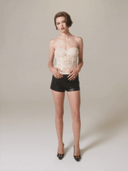 Cara Bustier Top: White Bustier Top for Bachelorette Party | Nana Jacqueline