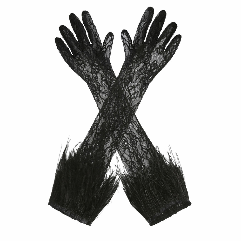 Lavine Gloves: Black Lace Gloves for Cocktail Party | Nana Jacqueline