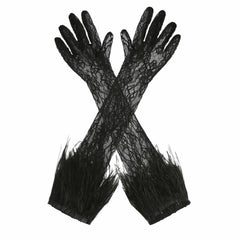 Lavine Gloves: Black Lace Gloves for Cocktail Party | Nana Jacqueline
